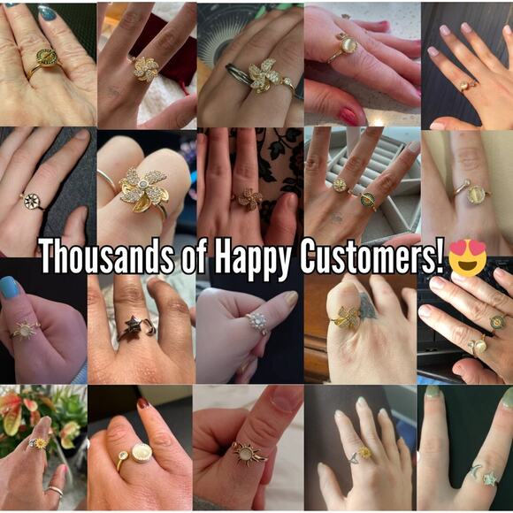 Fidget Ring, Anxiety Ring for Women, Spinner Ring, Y2K Ring, Adjustable Ring - Picture 5 of 6